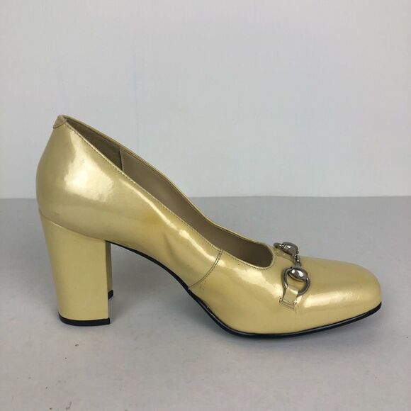 Précis heels yellow leather size 8.5B 10-35 - Picture 10 of 11